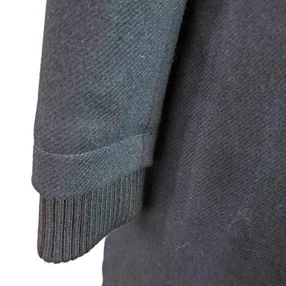 Susana Monaco Womens Double Breasted Coat Sz 4 Navy Blue Wool L/S Knit Pockets - Picture 9 of 11